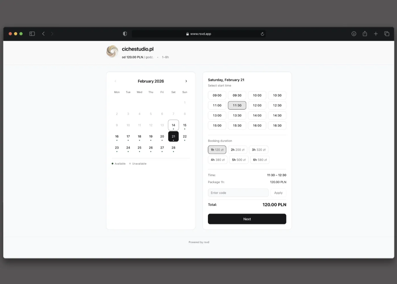 RSVD calendar
